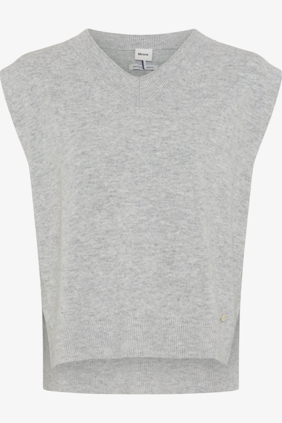 Sleeveless jacket in merino wool and cashmere