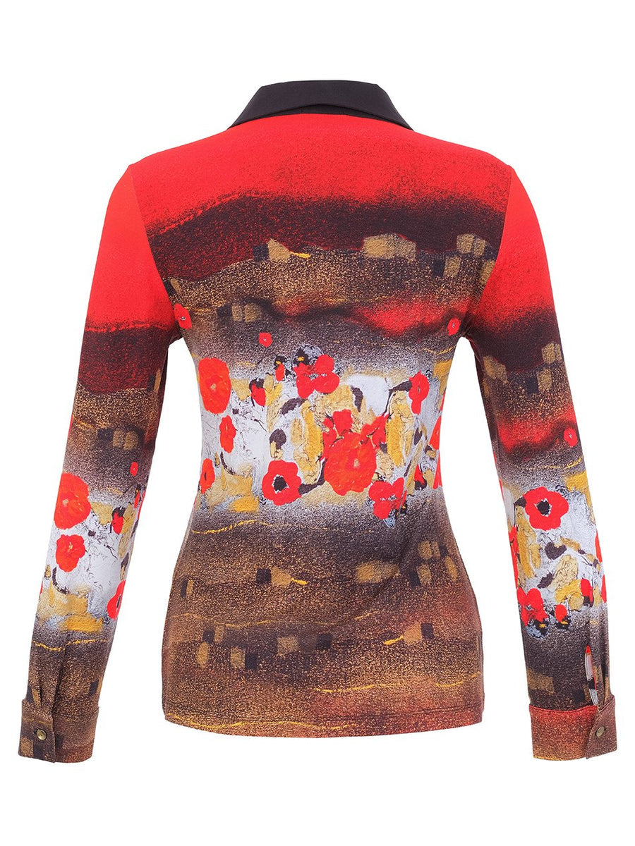 Painted Poppies Knit Pullover