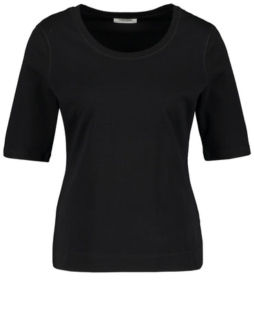 Black T-shirt short-sleeve roundneck
