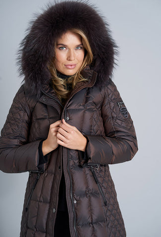Junge Black quilted down coat