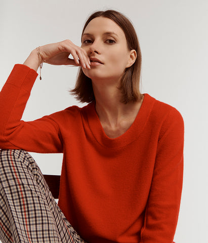 Red Sweater 100% cashmere AZOLLA