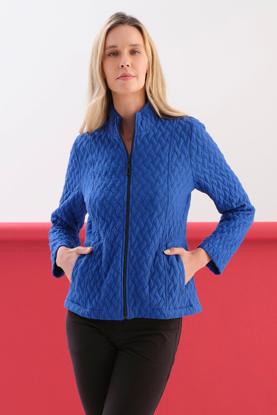 BASKETWEAVE ZIP JACKET