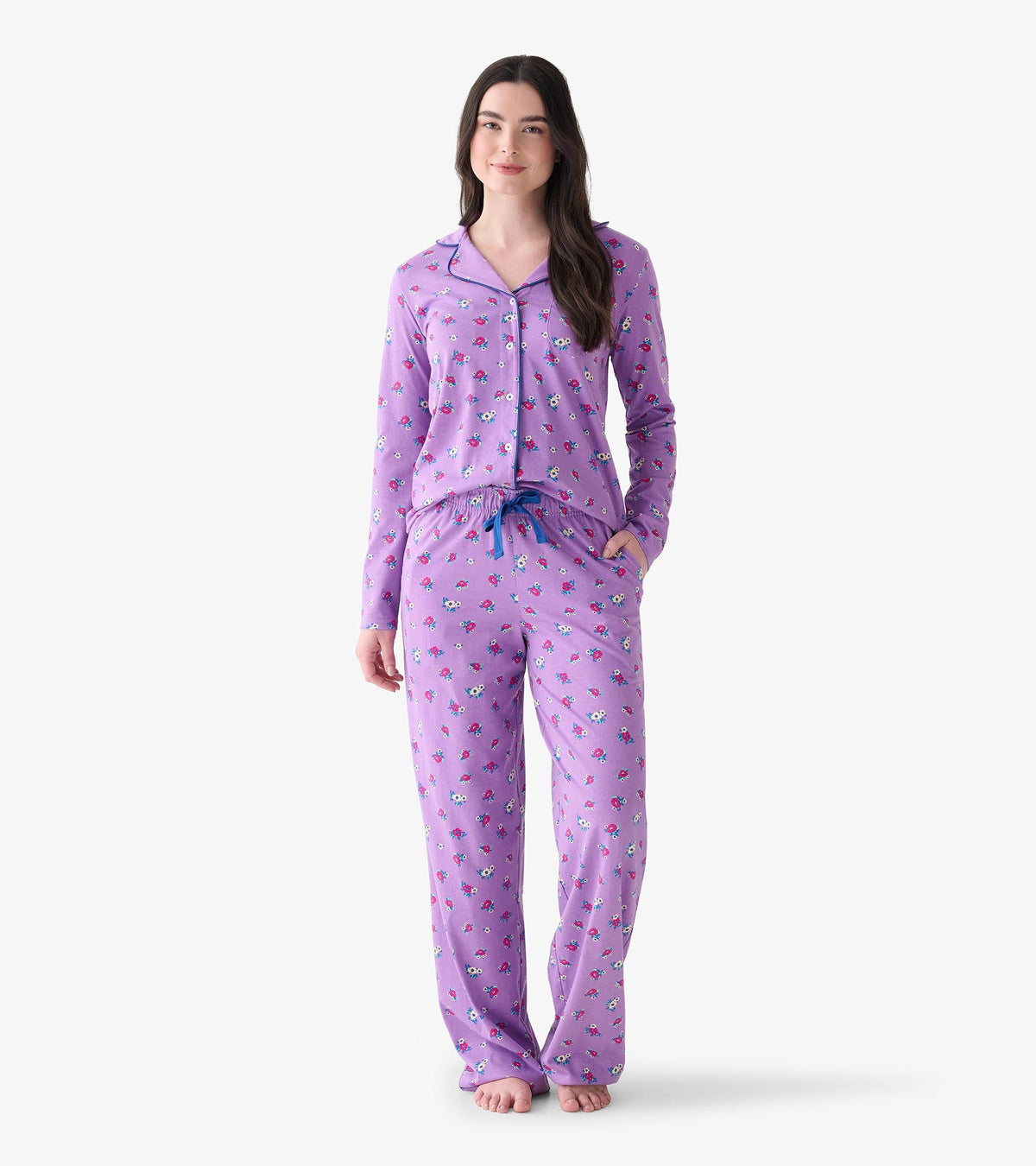 Lilac Bouquet Cotton Pajama Set