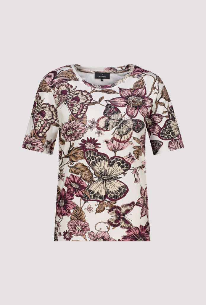 Elbow sleeve Top with Floral pattern