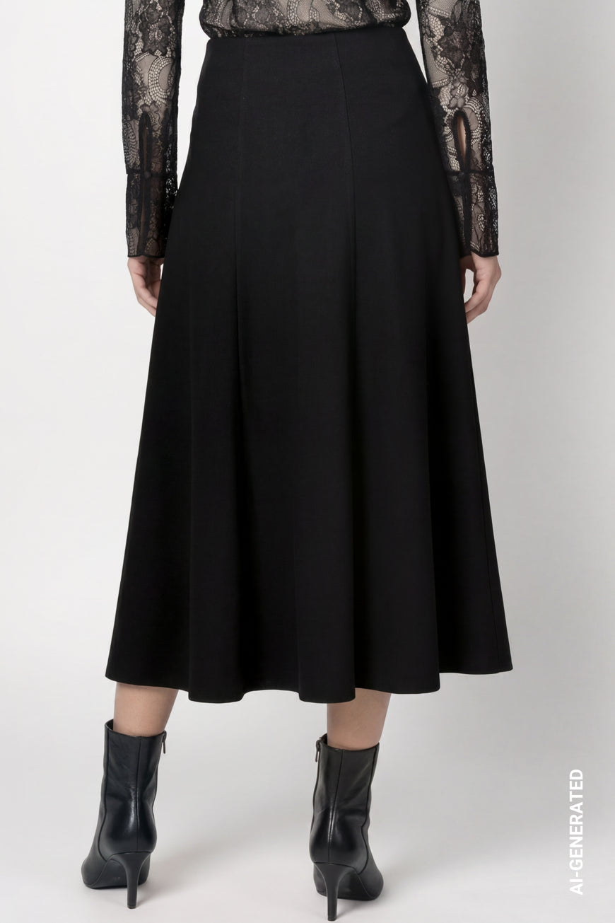 Long black Classic Skirt