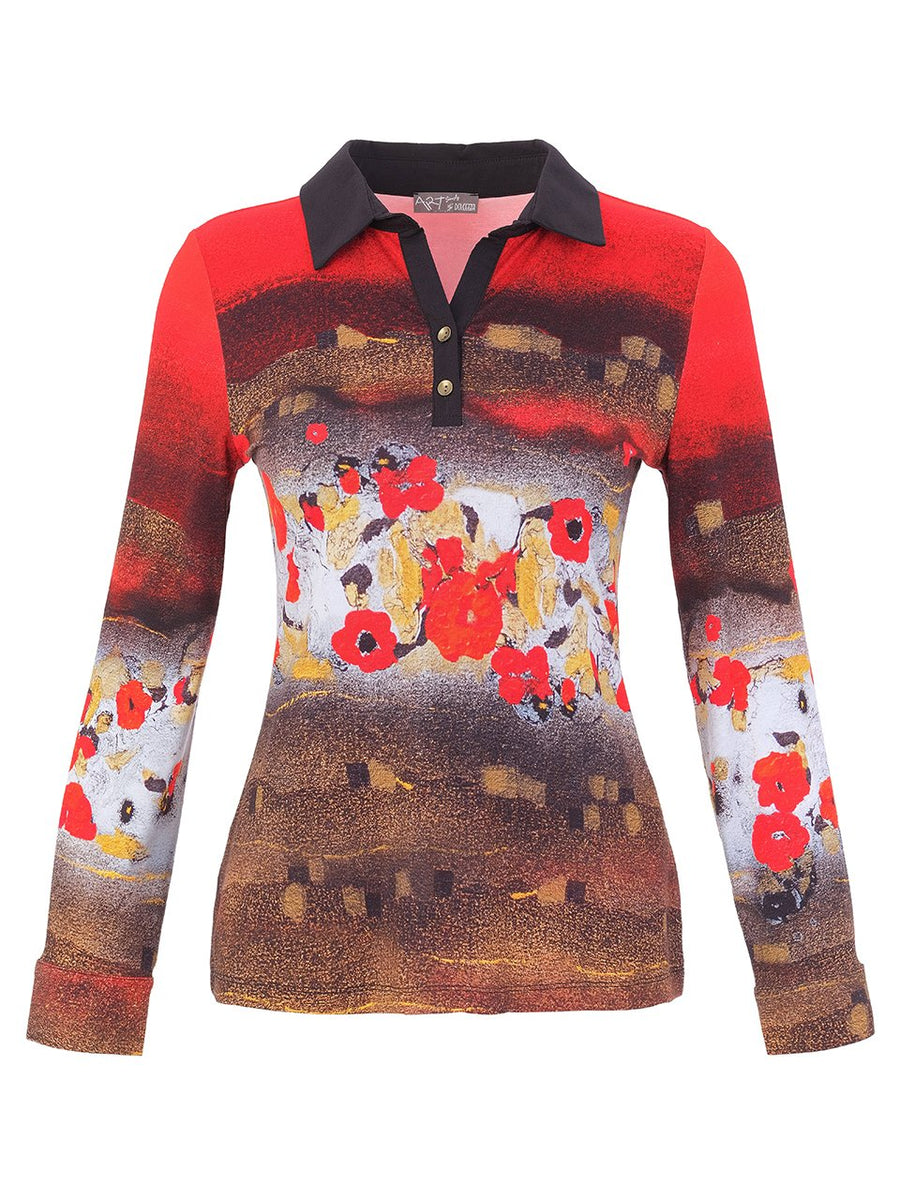 Painted Poppies Knit Pullover