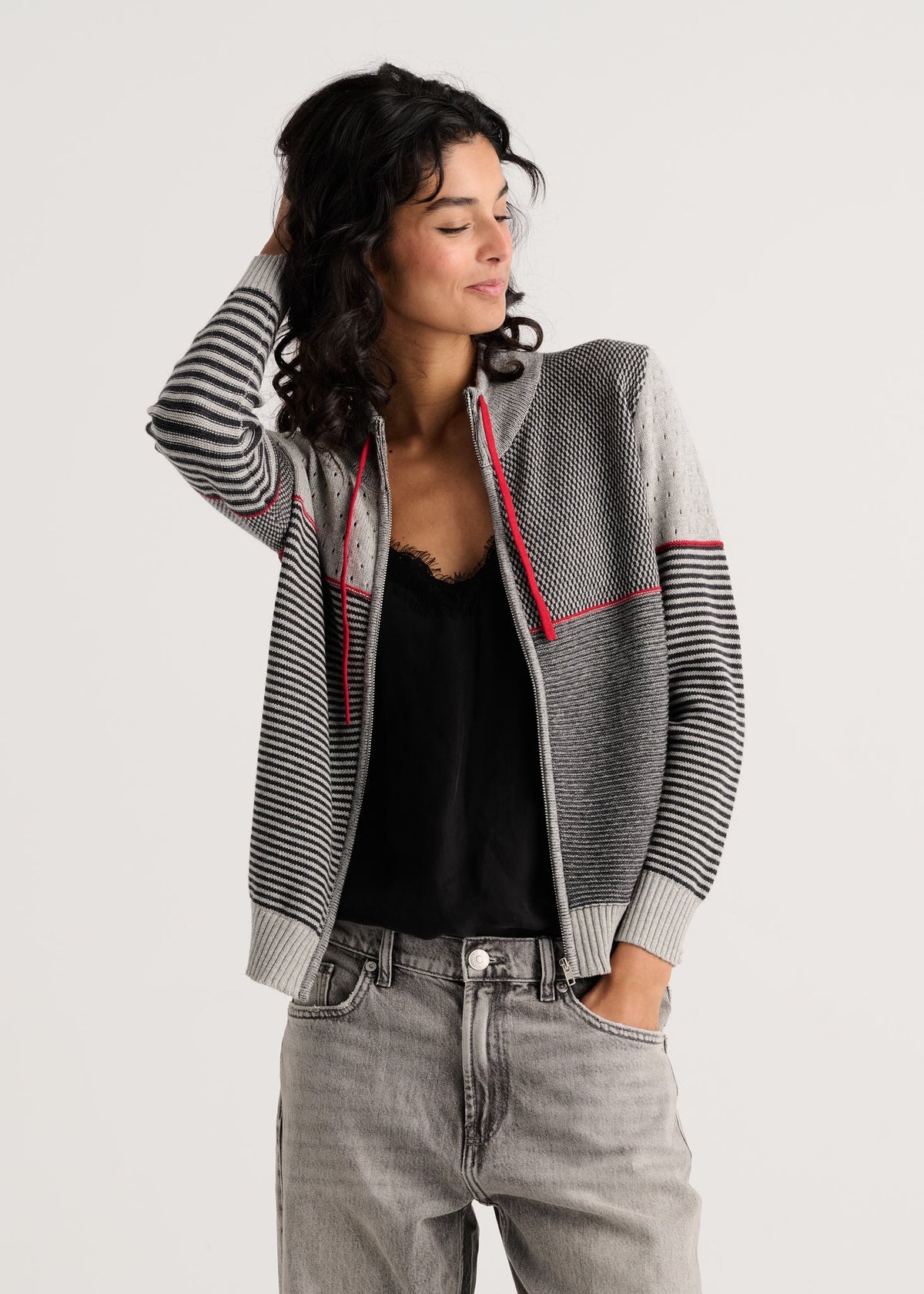 Zippered cardigan