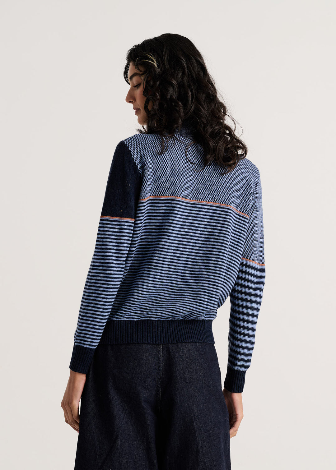 Zippered Cardigan - Navy