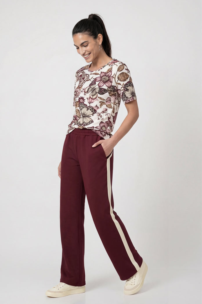 Elbow sleeve Top with Floral pattern