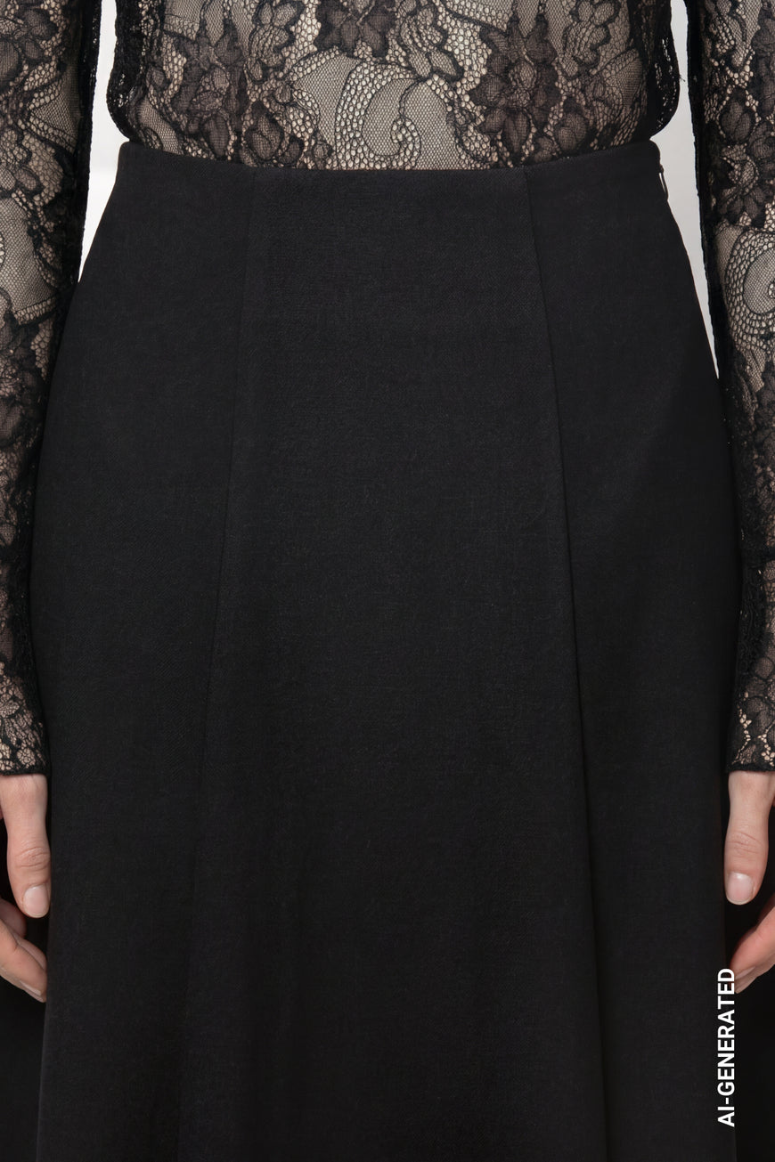 Long black Classic Skirt