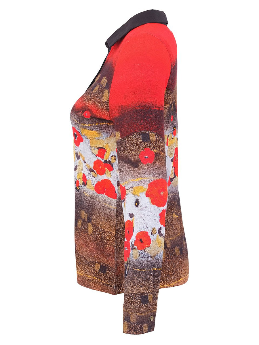 Painted Poppies Knit Pullover