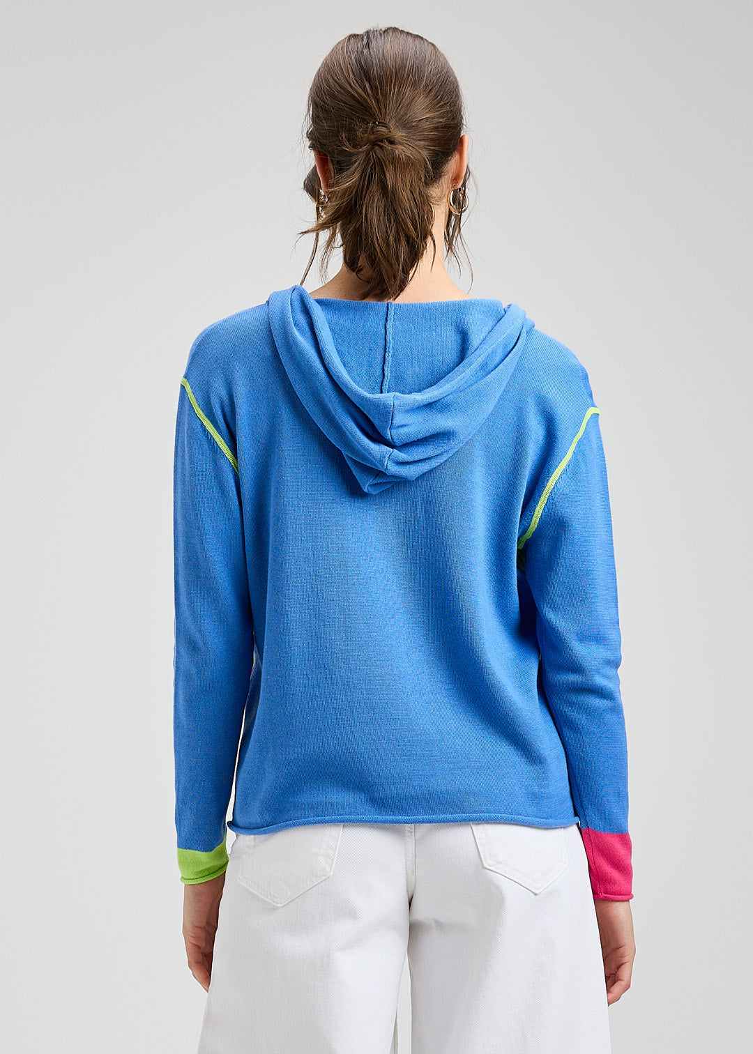 Solid colour zippered cardigan