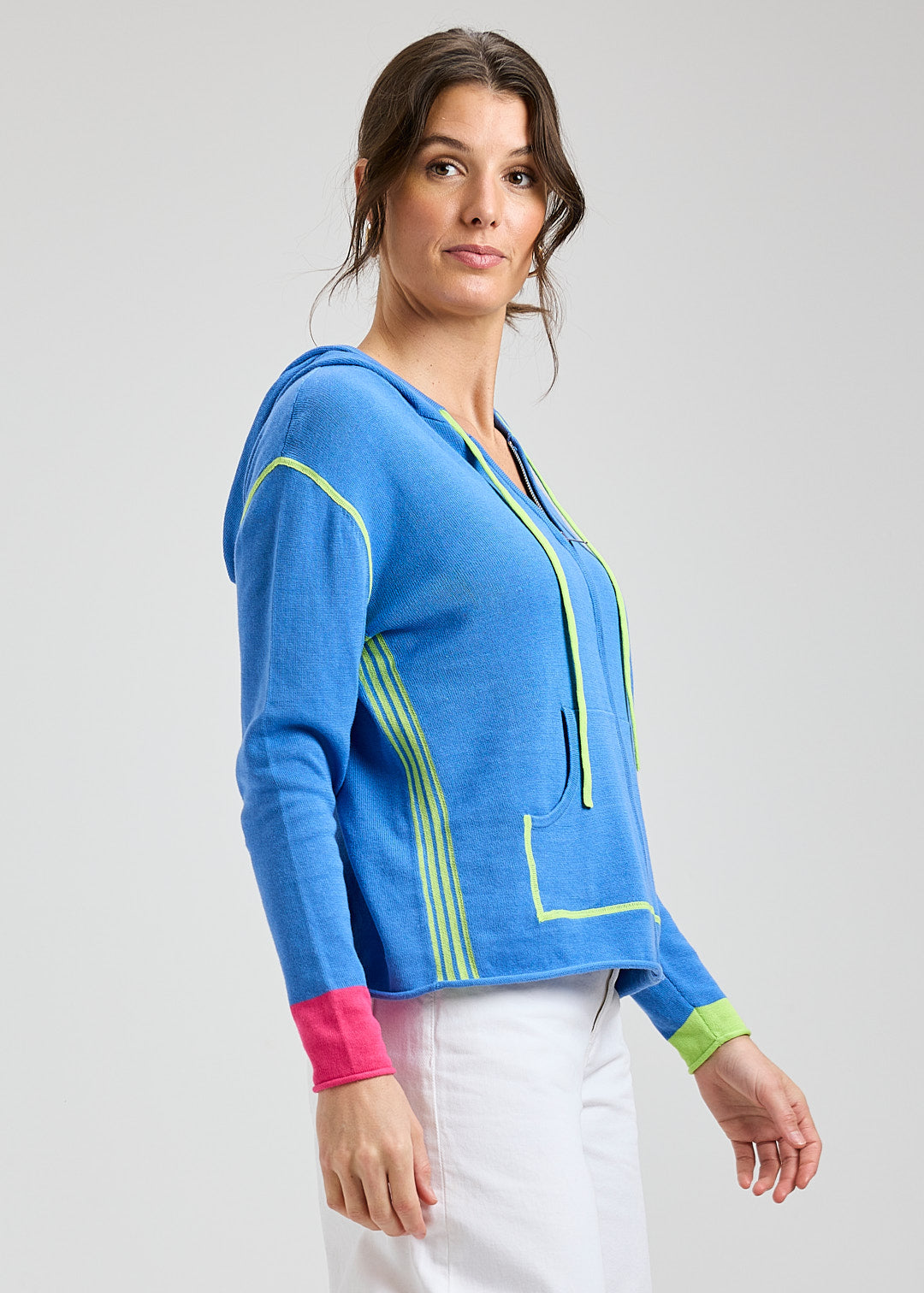 Solid colour zippered cardigan