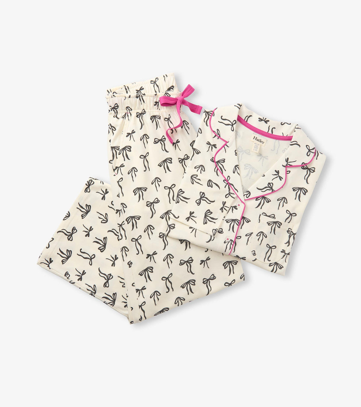 Ribbon Bows Cotton Pajama Set