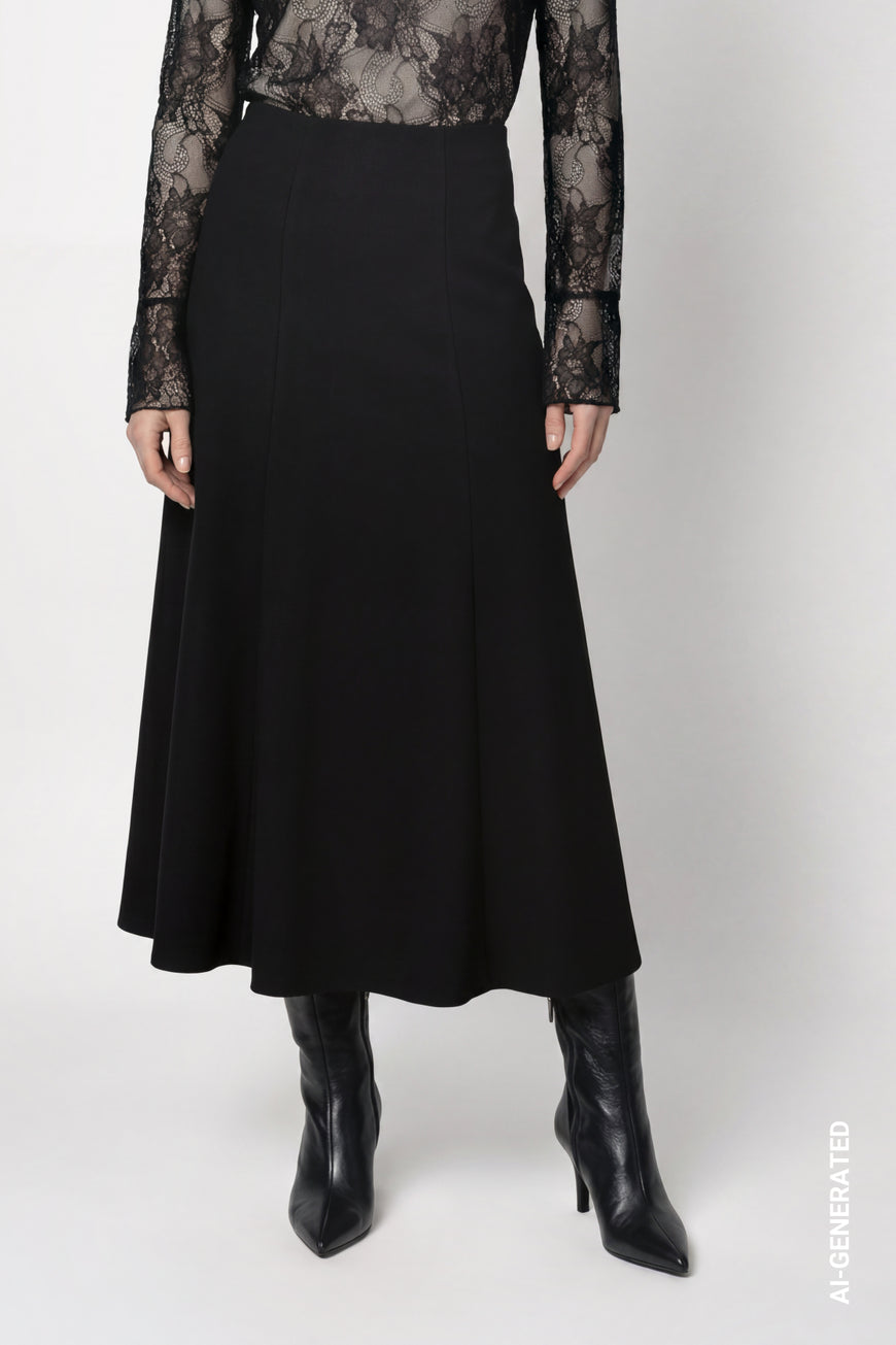 Long black Classic Skirt