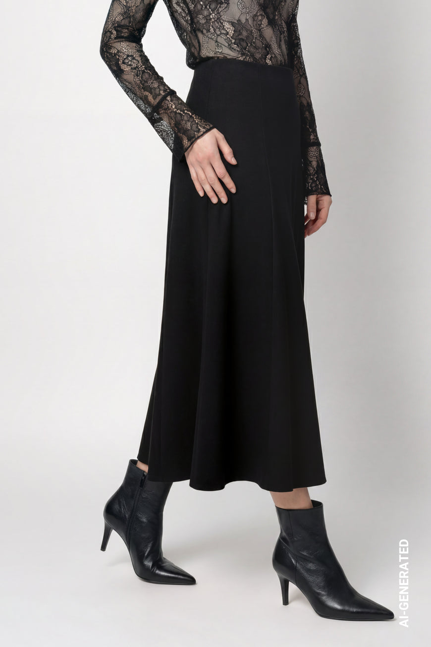 Long black Classic Skirt