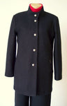 Boiled Wool Coat in Black - Made in Austria