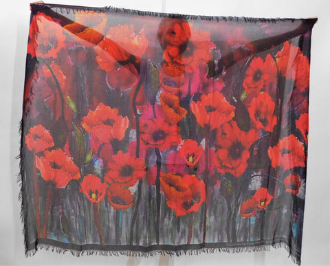 Poppy Flower Scarf
