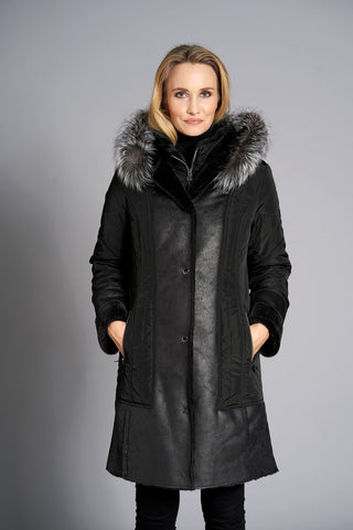 Silver Fox Detachable fur Imitation Sheepskin Coat