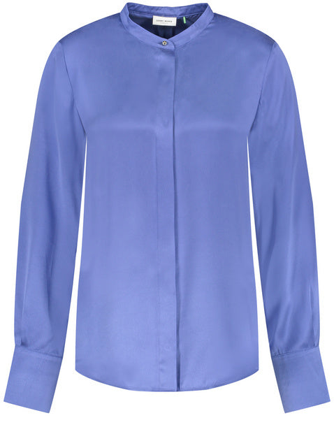 COBALT Blue Silk long sleeve blouse