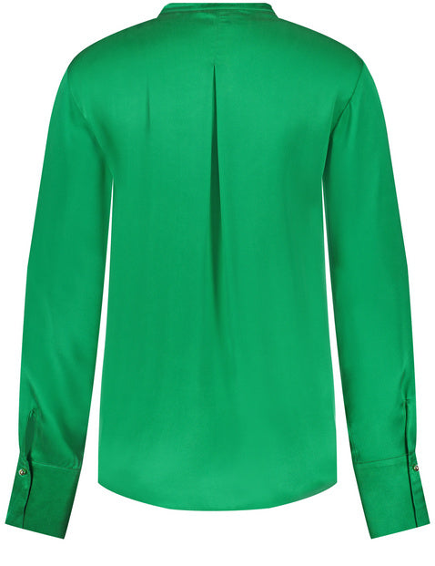 Green SILK long sleeve blouse